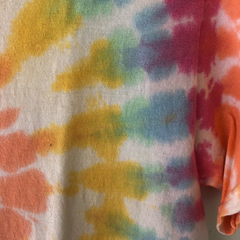Vintage Spiral Tie-Dye Rainbow Cotton Tee Shirt 🌈 - Picture 11 of 11